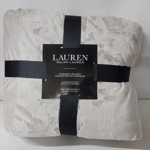 Lauren Ralph Lauren Micromink Plush 108" x 90" King Blanket Quiet Gray New